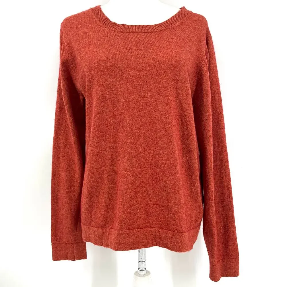J. Crew Orange Wool/cotton‎ blend long sleeve crew neck sweater (M)